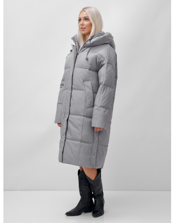 Длинный женский пуховик летучая мышь для зимы