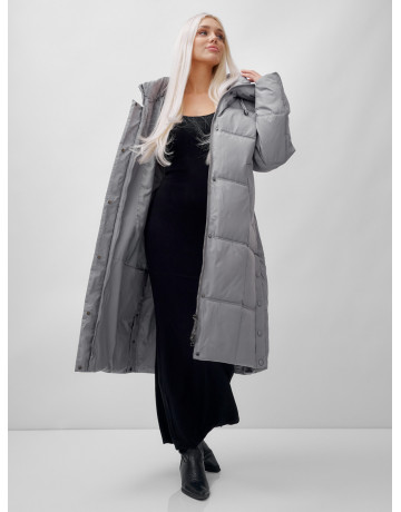 Длинный женский пуховик летучая мышь для зимы