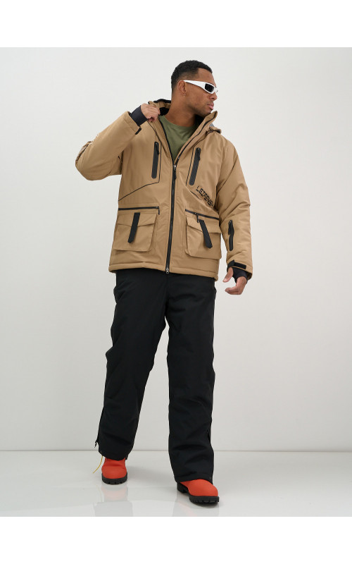 Мужской горнолыжный костюм: куртка и полукомбинезон для зимы