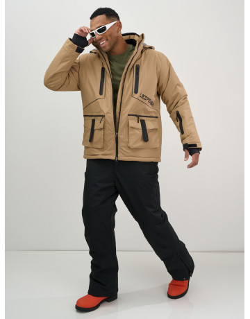 Мужской горнолыжный костюм: куртка и полукомбинезон для зимы