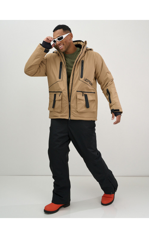 Мужской горнолыжный костюм: куртка и полукомбинезон для зимы