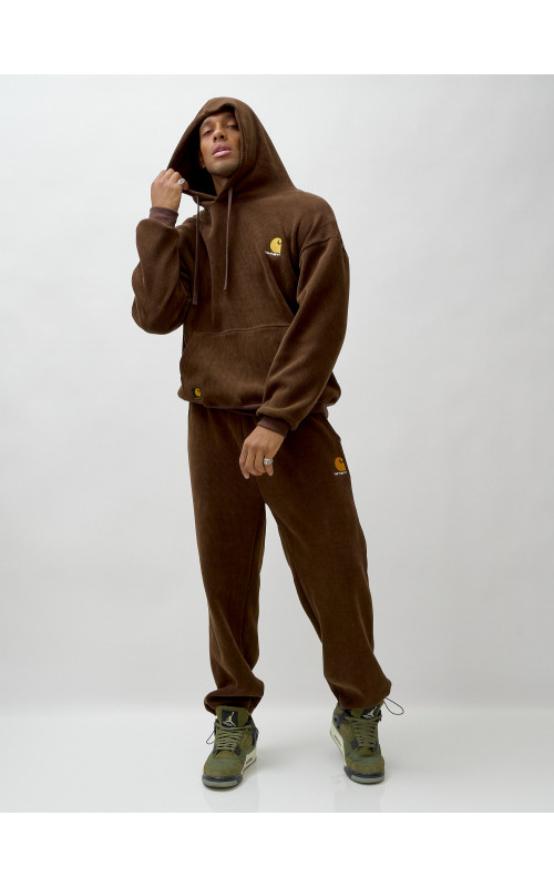 Мужской утеплённый спортивный костюм с начёсом для осени.