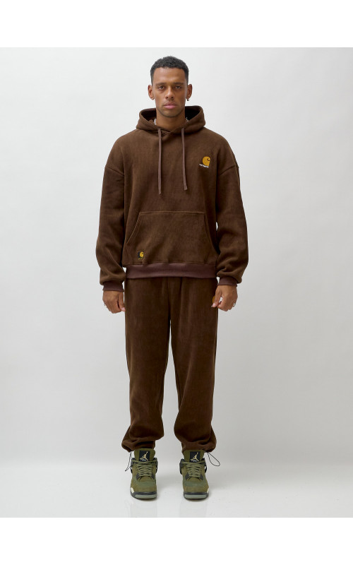 Мужской утеплённый спортивный костюм с начёсом для осени.