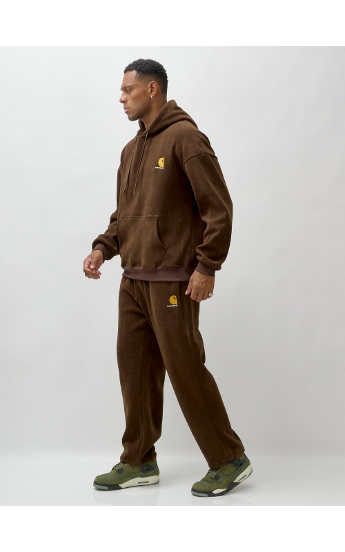 Мужской утеплённый спортивный костюм с начёсом для осени.