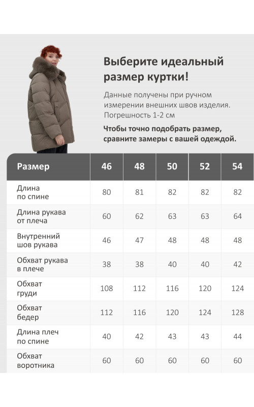 Пуховик зимний женский с мехом и капюшоном, коричневый.