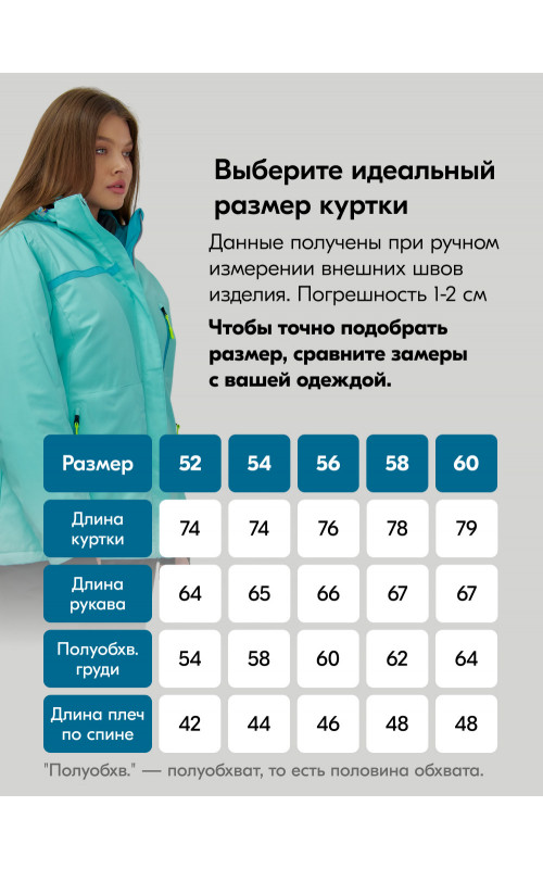 Женский зимний горнолыжный костюм большого размера, бирюзовый