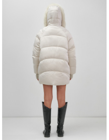 Роскошный зимний пуховик с мехом песца премиум-класса для женщин.