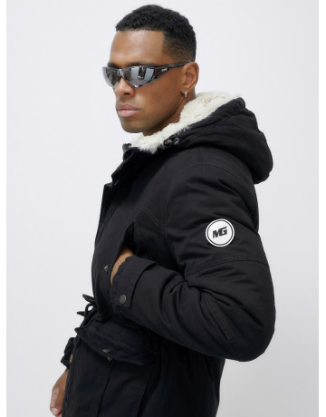 Мужская зимняя парка с меховым капюшоном — защита от холода.