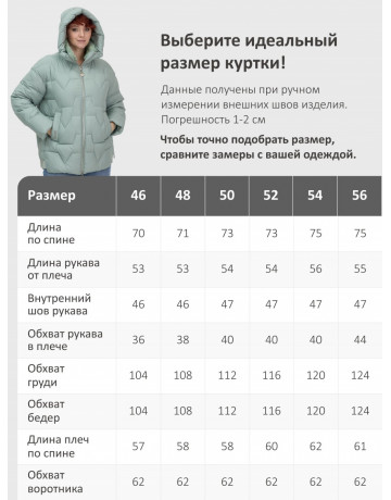 Пуховик зимний женский из овчины, стильный и модный, зелёного цвета.