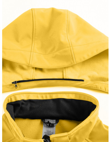 Женская спортивная парка с капюшоном, жёлтый softshell.