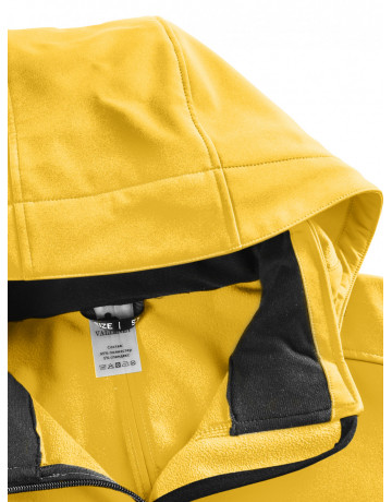 Женская спортивная парка с капюшоном, жёлтый softshell.