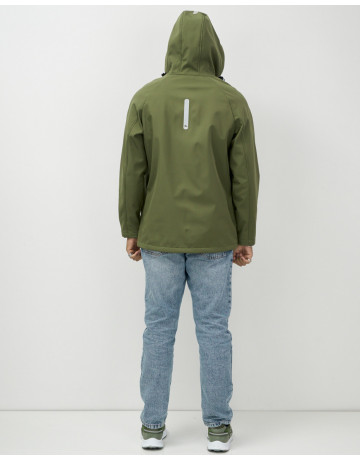 Мужская спортивная ветровка с капюшоном softshell, цвет хаки