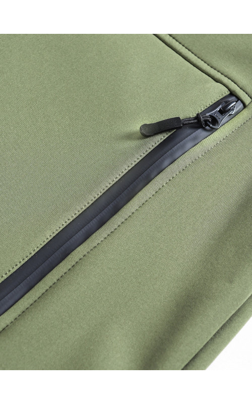 Мужская спортивная ветровка с капюшоном softshell, цвет хаки
