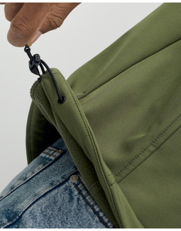 Мужская спортивная ветровка с капюшоном softshell, цвет хаки
