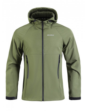 Мужская спортивная ветровка с капюшоном softshell, цвет хаки