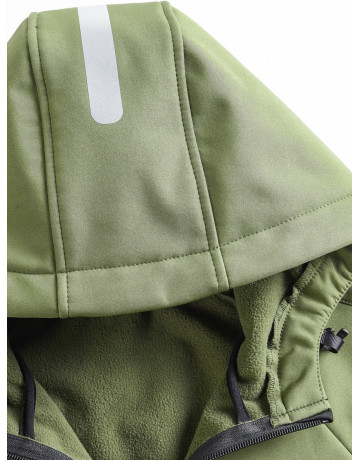 Мужская спортивная ветровка с капюшоном softshell, цвет хаки