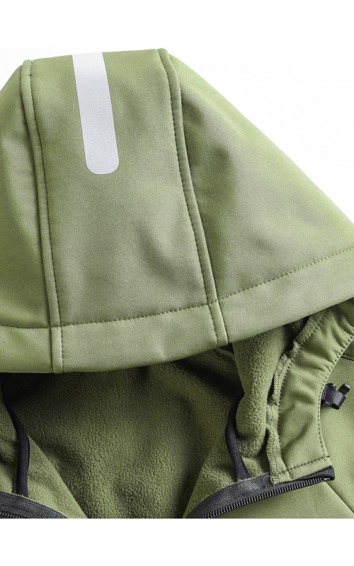 Мужская спортивная ветровка с капюшоном softshell, цвет хаки