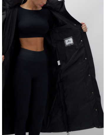 Длинный зимний пуховик с капюшоном для женщин