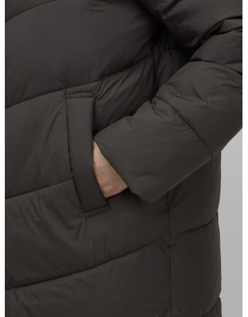 Женский длинный пуховик с капюшоном для зимы