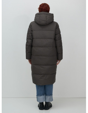 Женский длинный пуховик с капюшоном для зимы