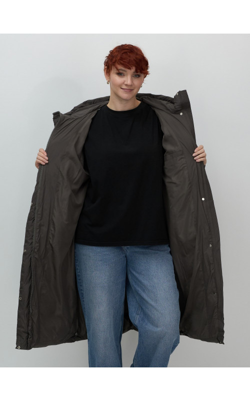 Женский длинный пуховик с капюшоном для зимы