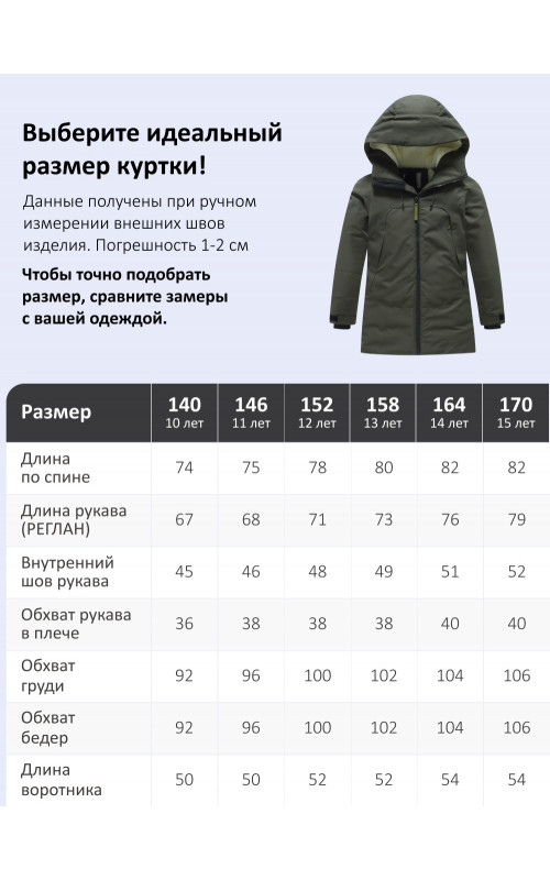 Зимняя парка для мальчика-подростка.