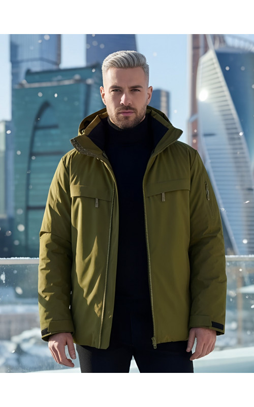 Мужская горнолыжная куртка цвета хаки