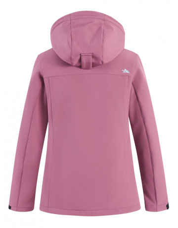 Женская спортивная ветровка с капюшоном softshell малинового цвета