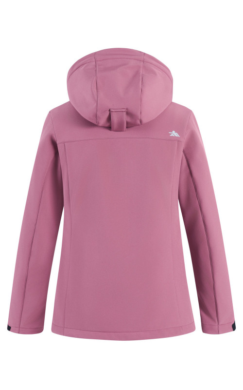 Женская спортивная ветровка с капюшоном softshell малинового цвета
