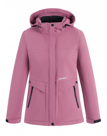 Женская спортивная ветровка с капюшоном softshell малинового цвета
