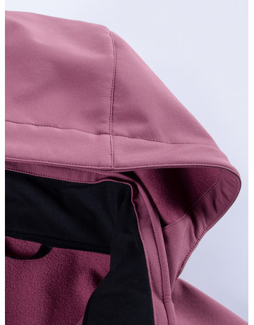 Женская спортивная ветровка с капюшоном softshell малинового цвета