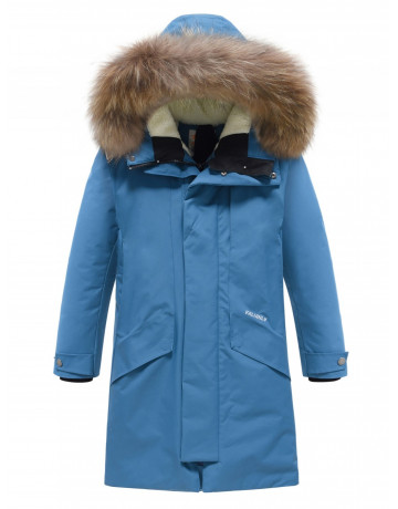 Зимняя парка с мехом енота для мальчика-подростка