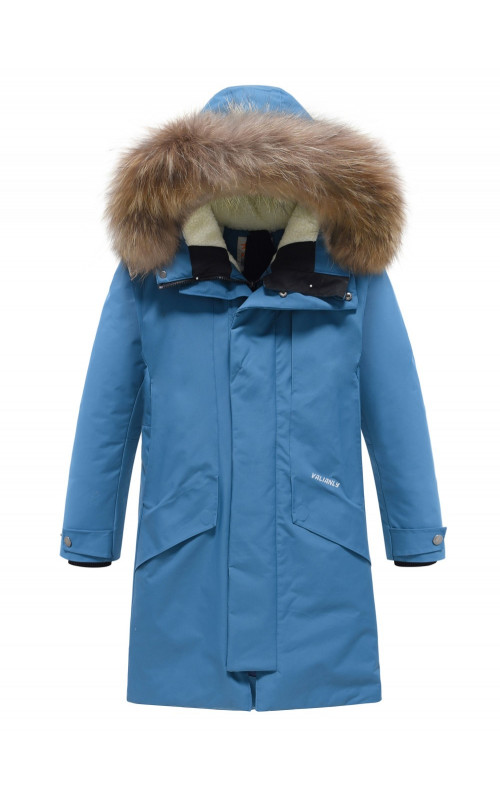 Зимняя парка с мехом енота для мальчика-подростка