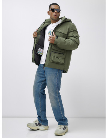 Мужская зимняя куртка большого размера с регулируемым капюшоном