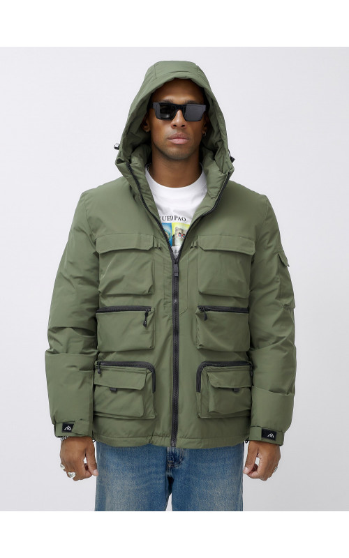 Мужская зимняя куртка большого размера с регулируемым капюшоном