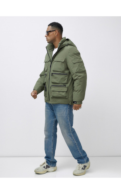 Мужская зимняя куртка большого размера с регулируемым капюшоном