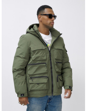 Мужская зимняя куртка большого размера с регулируемым капюшоном