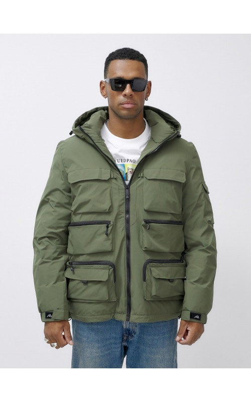 Мужская зимняя куртка большого размера с регулируемым капюшоном