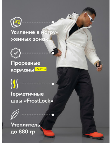 Мужской горнолыжный костюм: куртка-анорак и полукомбинезон