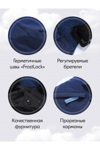 Горнолыжный костюм зимний для мальчика тёмно-синий