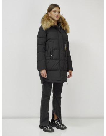 Женская зимняя куртка премиум-класса с мехом енота.