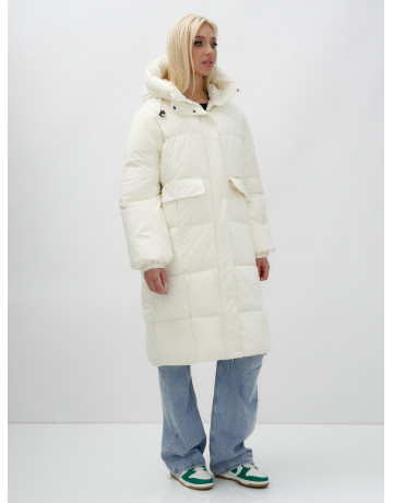 Женская куртка летучая мышь с капюшоном, утеплённая