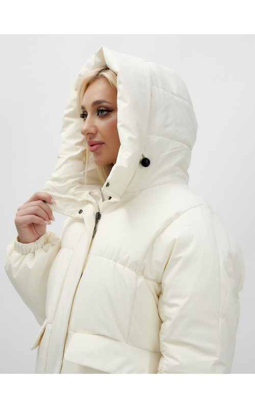 Женская куртка летучая мышь с капюшоном, утеплённая