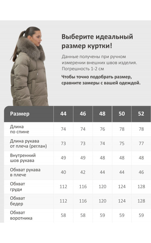 Пуховик женский зимний с мехом и капюшоном, коричневый.
