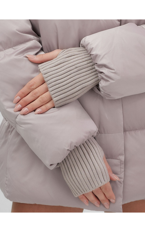 Пуховик с мехом песца, зима 2025, для женщин