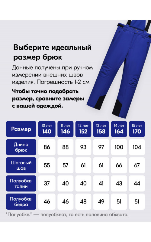 Горнолыжный костюм зимний для мальчика голубого цвета