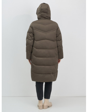 Длинный пуховик для женщин с капюшоном.