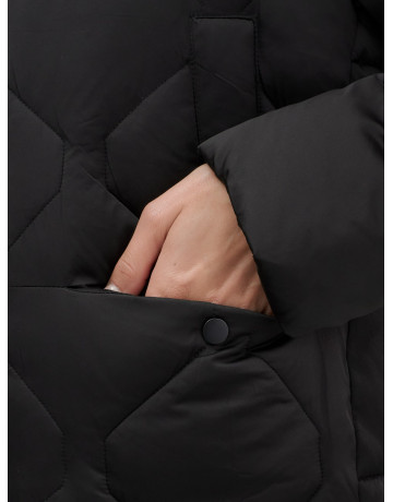 Длинный зимний пуховик с мехом песца.