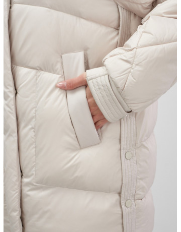 Пуховик для женщин с мехом песца, элегантный и тёплый