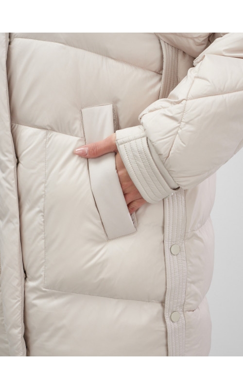 Пуховик для женщин с мехом песца, элегантный и тёплый